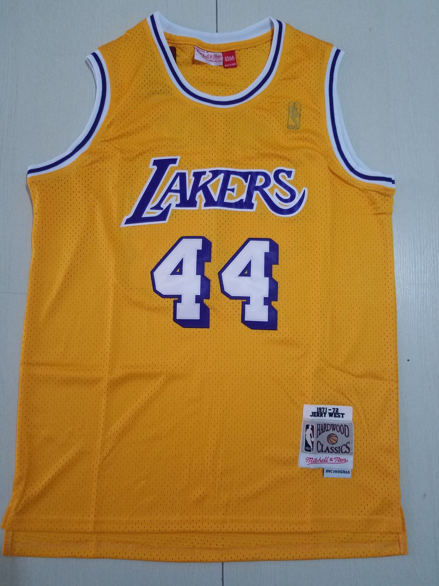 Men Los Angeles Lakers #44 West Yellow Throwback NBA Jerseys->brooklyn nets->NBA Jersey